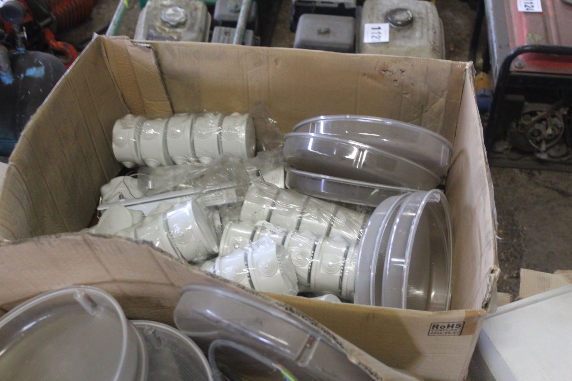 Large quantity of light fittings, junction boxes, - Image 3 of 5