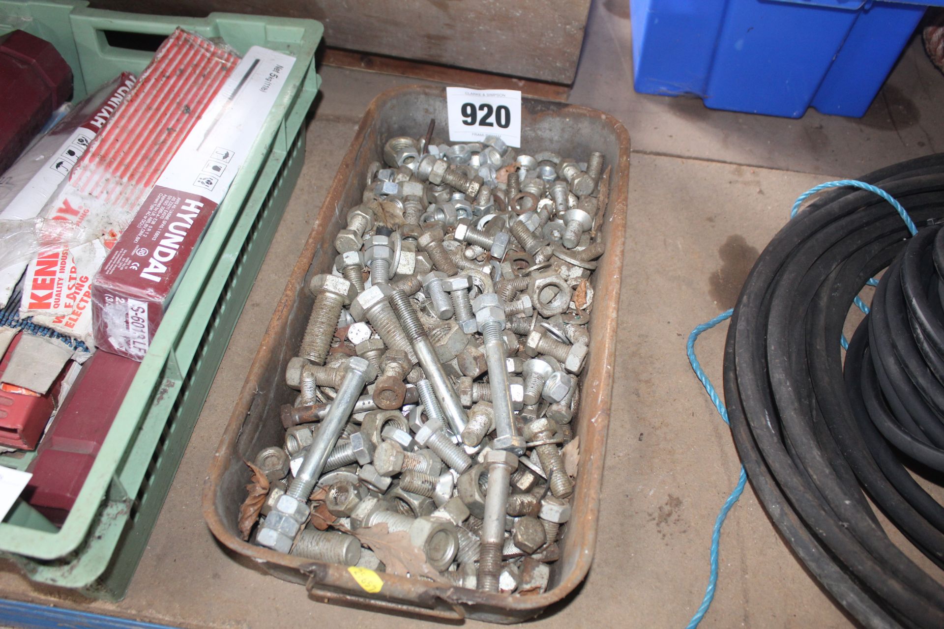 Tray of nuts and bolts.