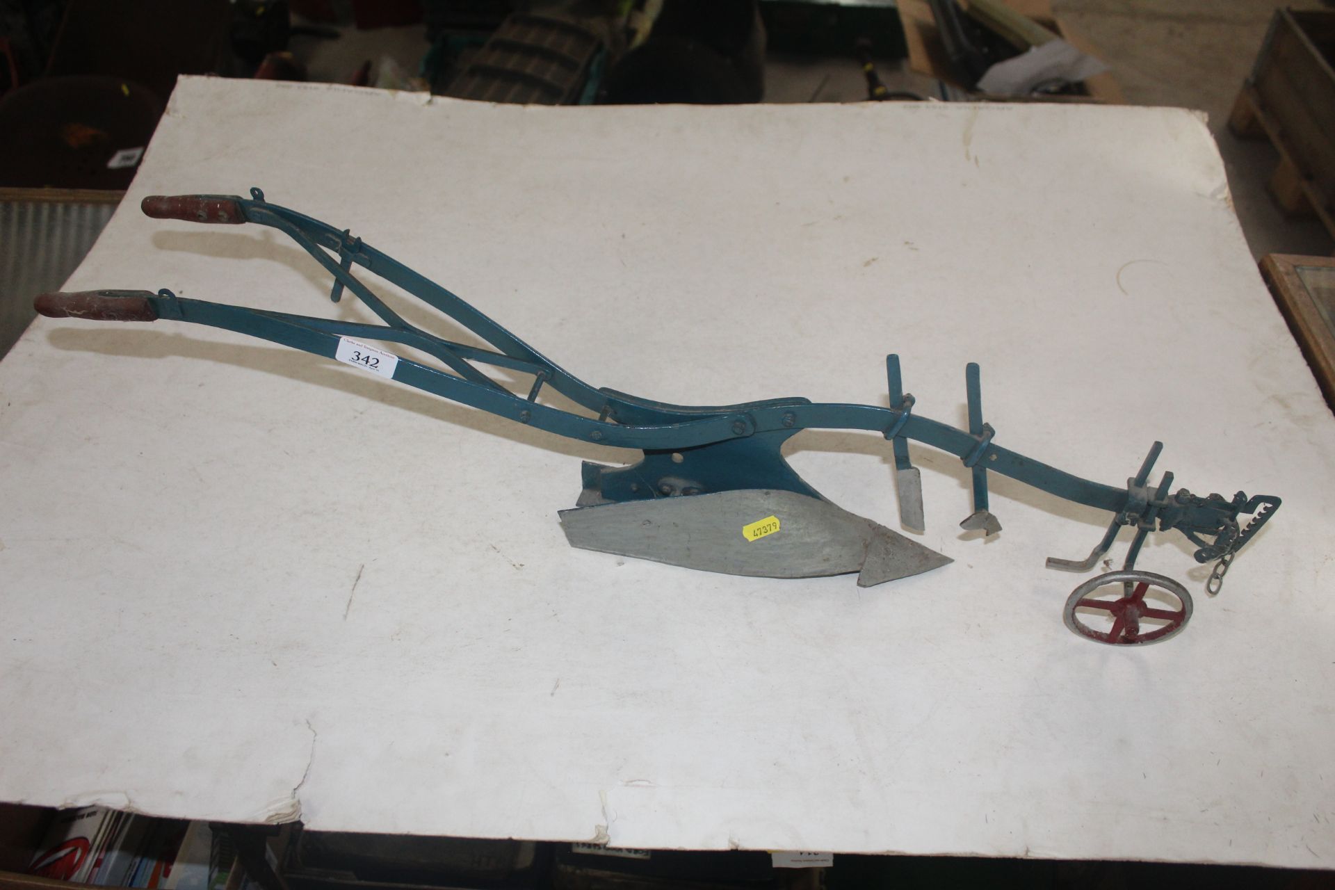 Model of a Ransomes horse plough.