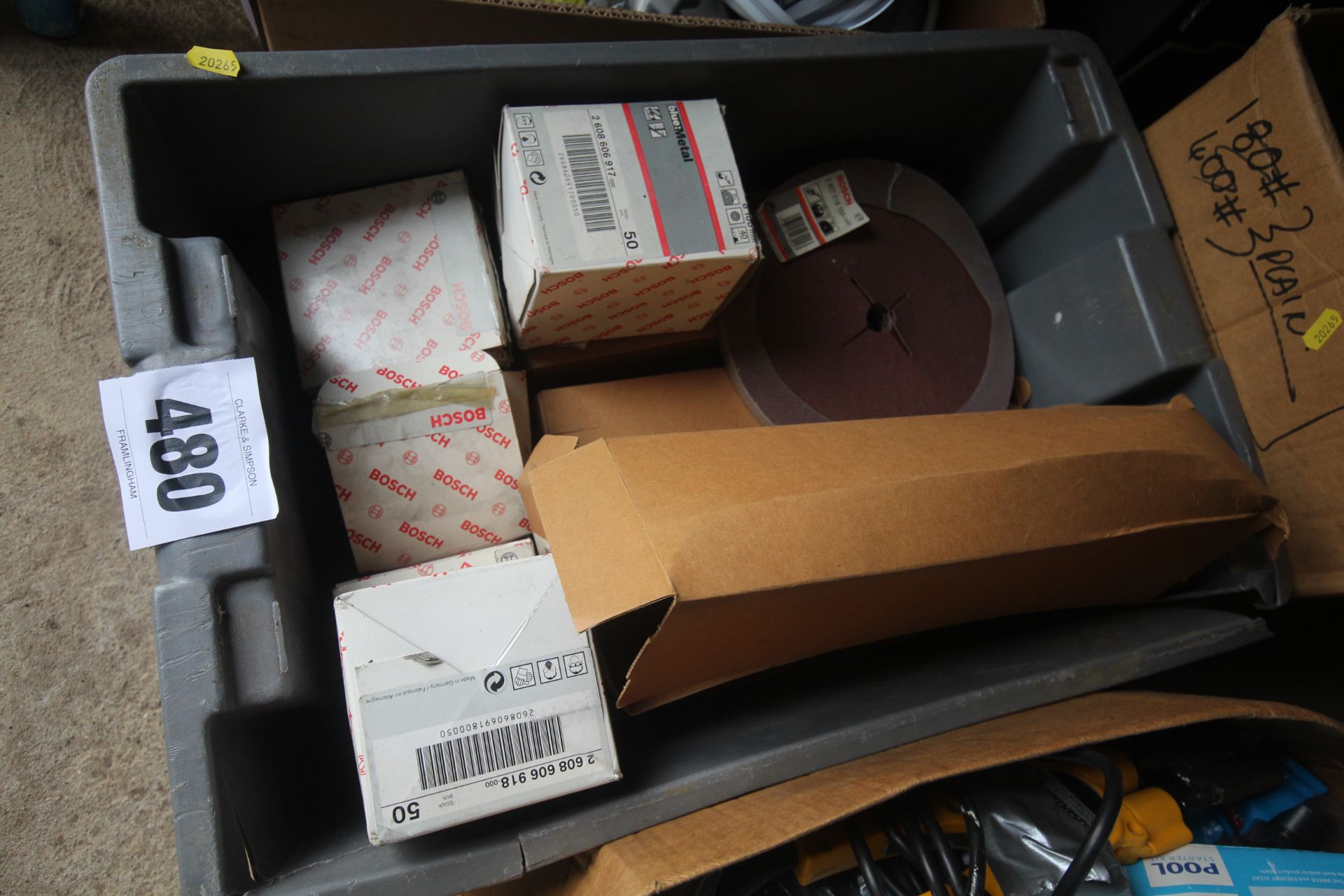 Various sanding discs, belts etc (2x boxes). - Image 2 of 3