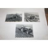 3x Original Fordson Major Tractor B & W Photos.