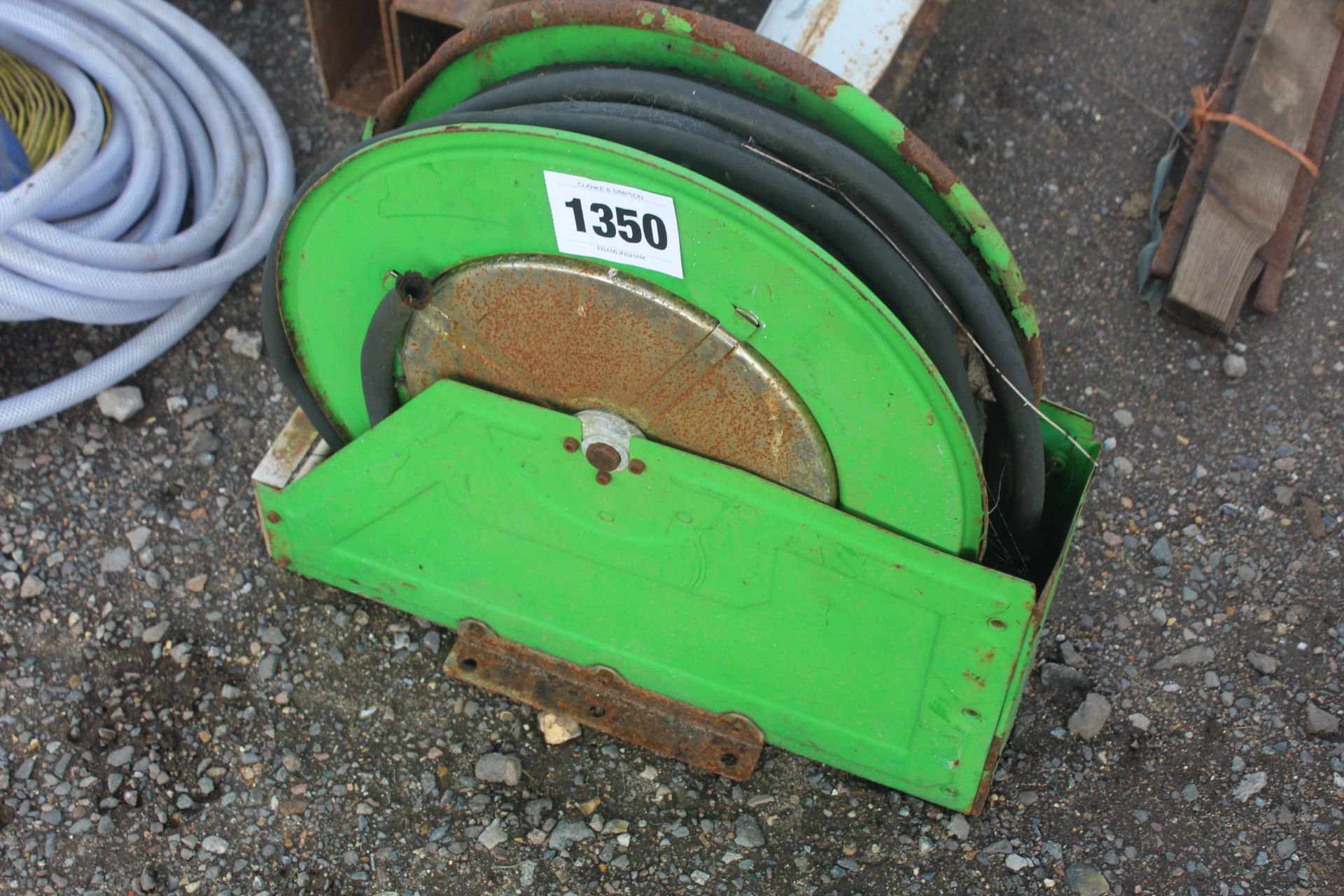 Air hose on reel.