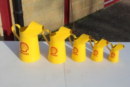 5x Shell oil cans. V