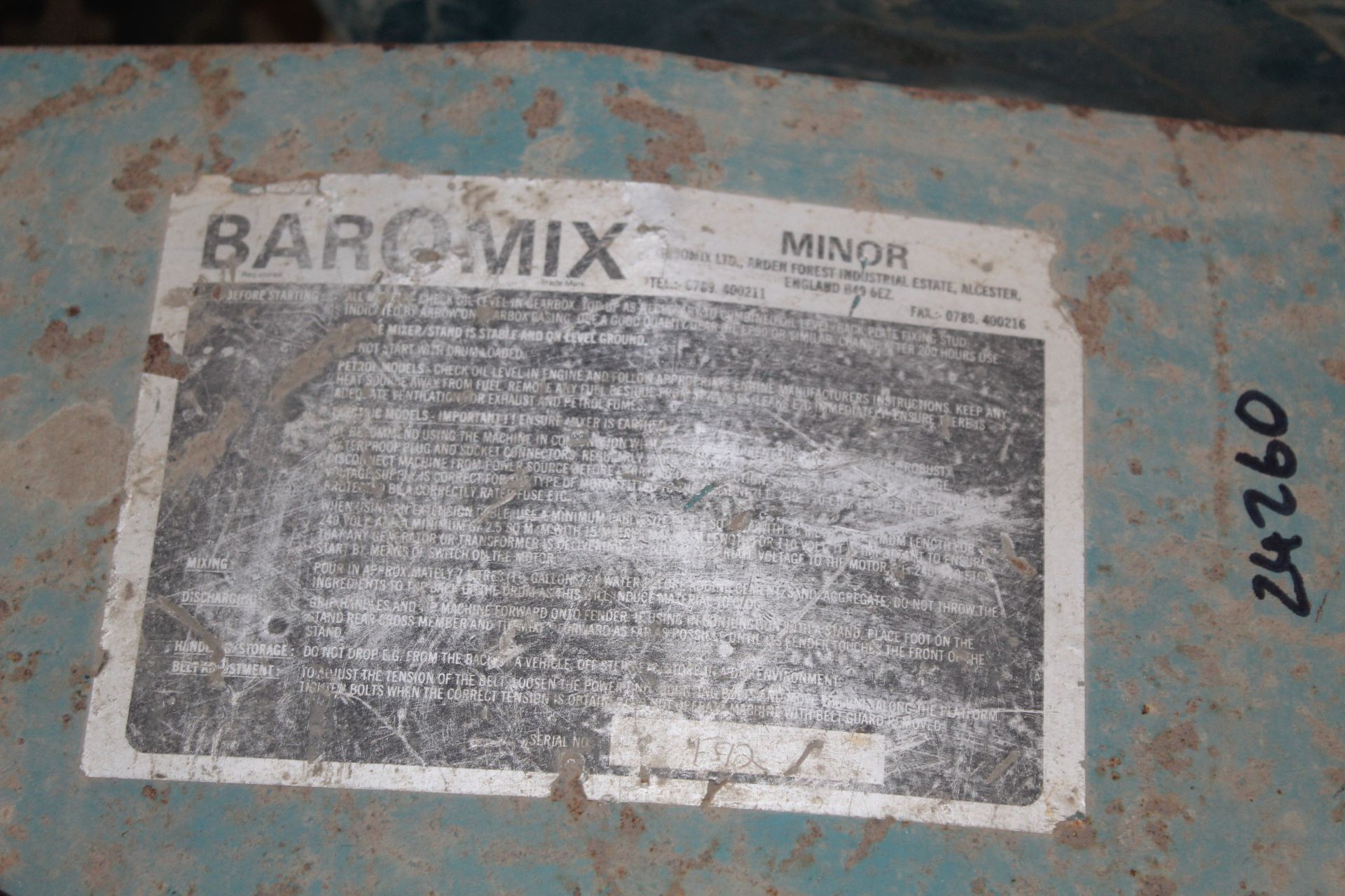 Baromix Minor electric cement mixer. - Image 7 of 7