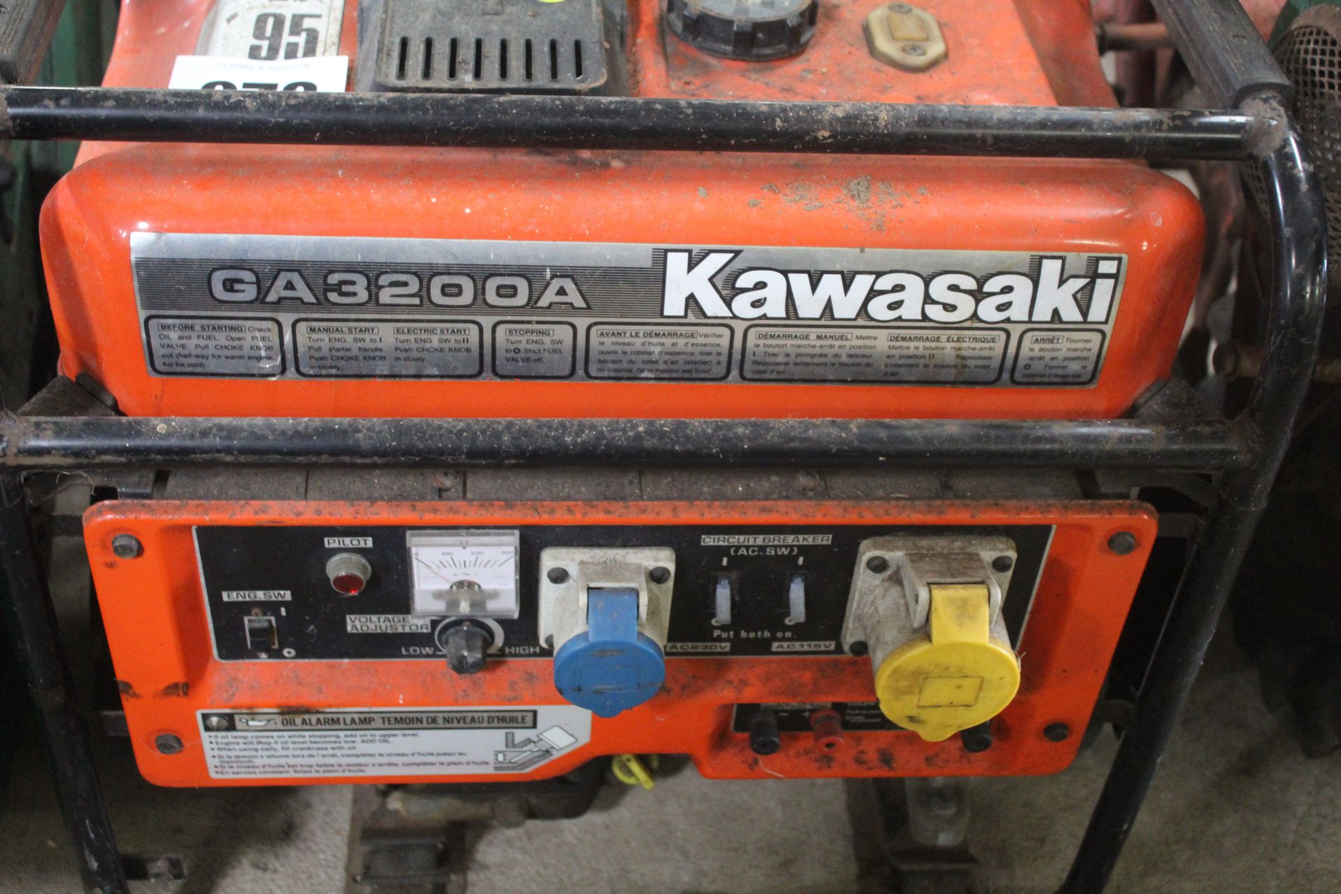 Kawasaki 3200A petrol generator. - Bild 2 aus 5