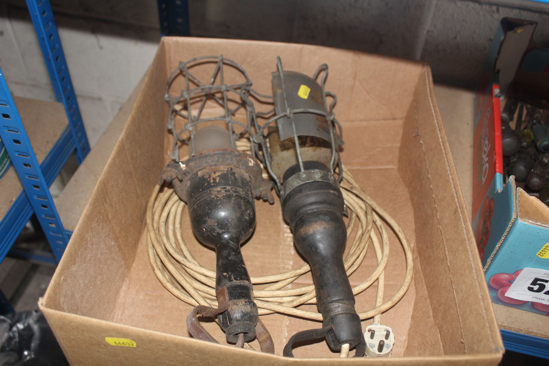 2x vintage inspection lights.