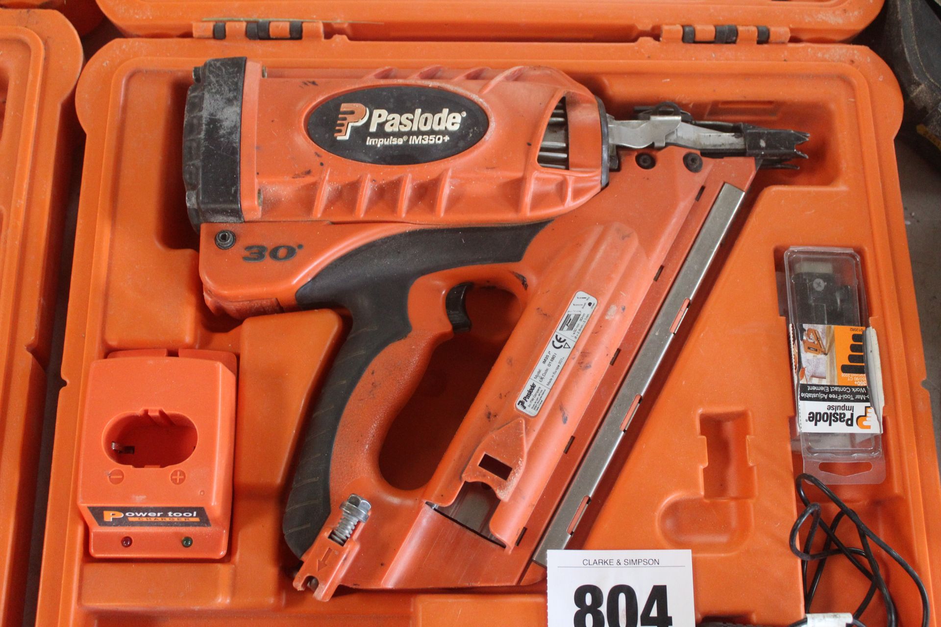 Paslode Impulse IM350 nail gun. With 2x batteries - Image 2 of 8