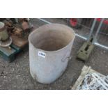 Galvanised oval tank/ planter.