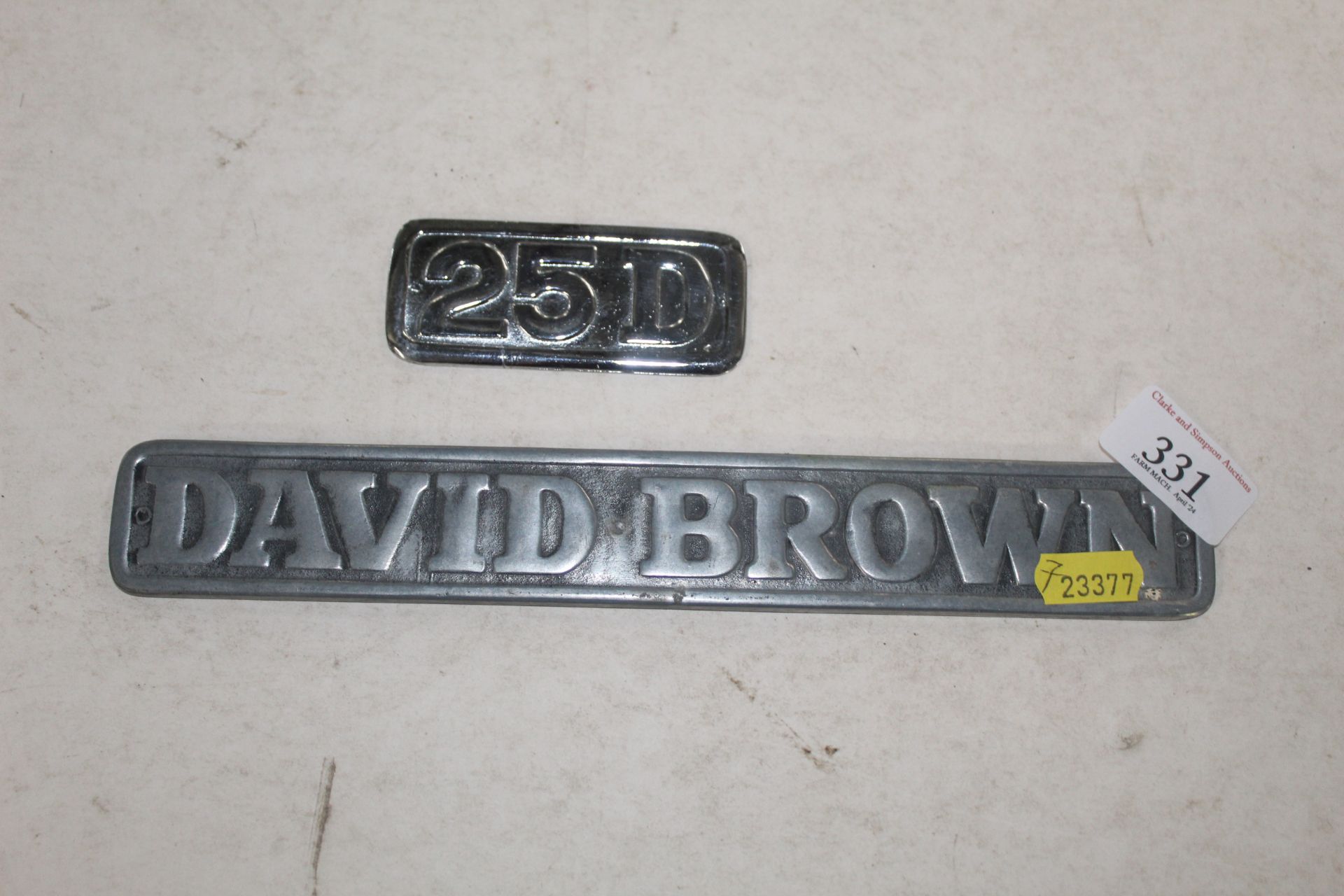 David Brown 25D Tractor Badges.