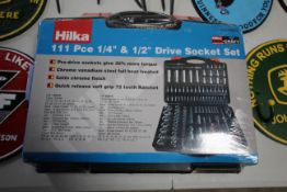 Hilka 111pc 1/4" & 1/2" drive Socket Set - New Sealed. V
