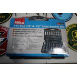 Hilka 111pc 1/4" & 1/2" drive Socket Set - New Sealed. V