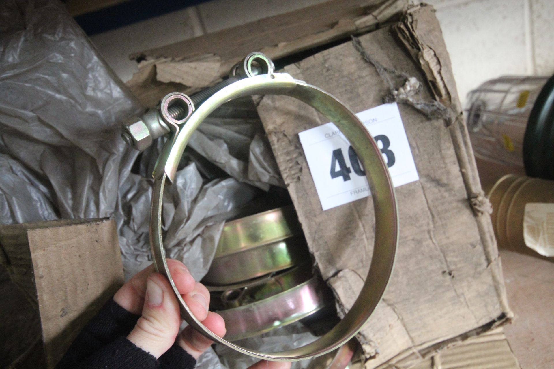 Box of 7in heavy duty hose clamps. V - Image 2 of 2