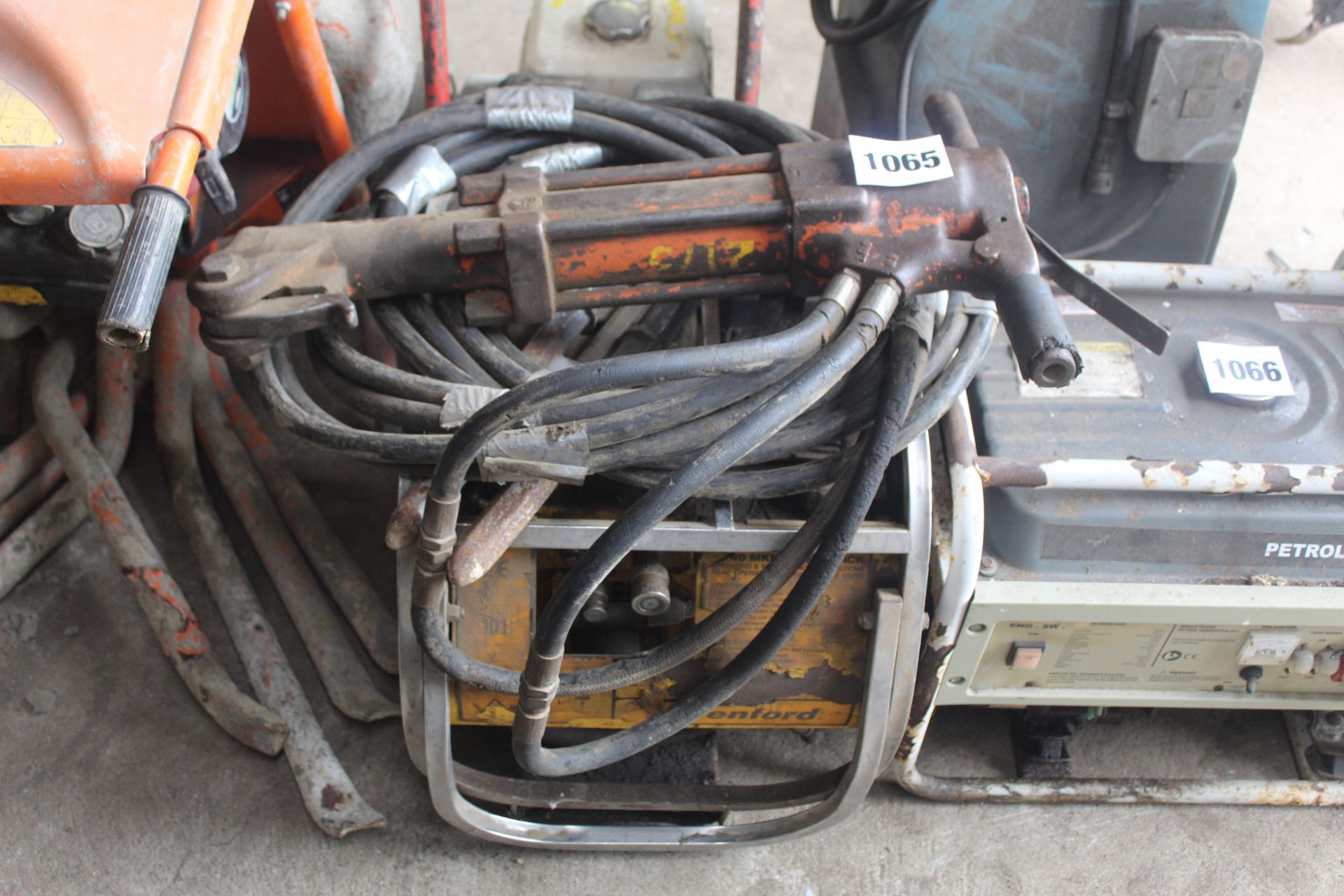 Benford hydraulic power pack, with hoses, breaker