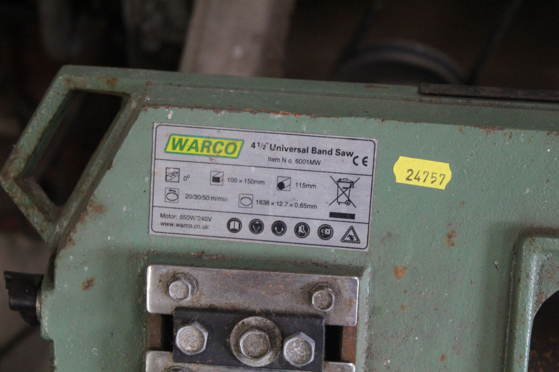 Warco band saw. - Image 4 of 6