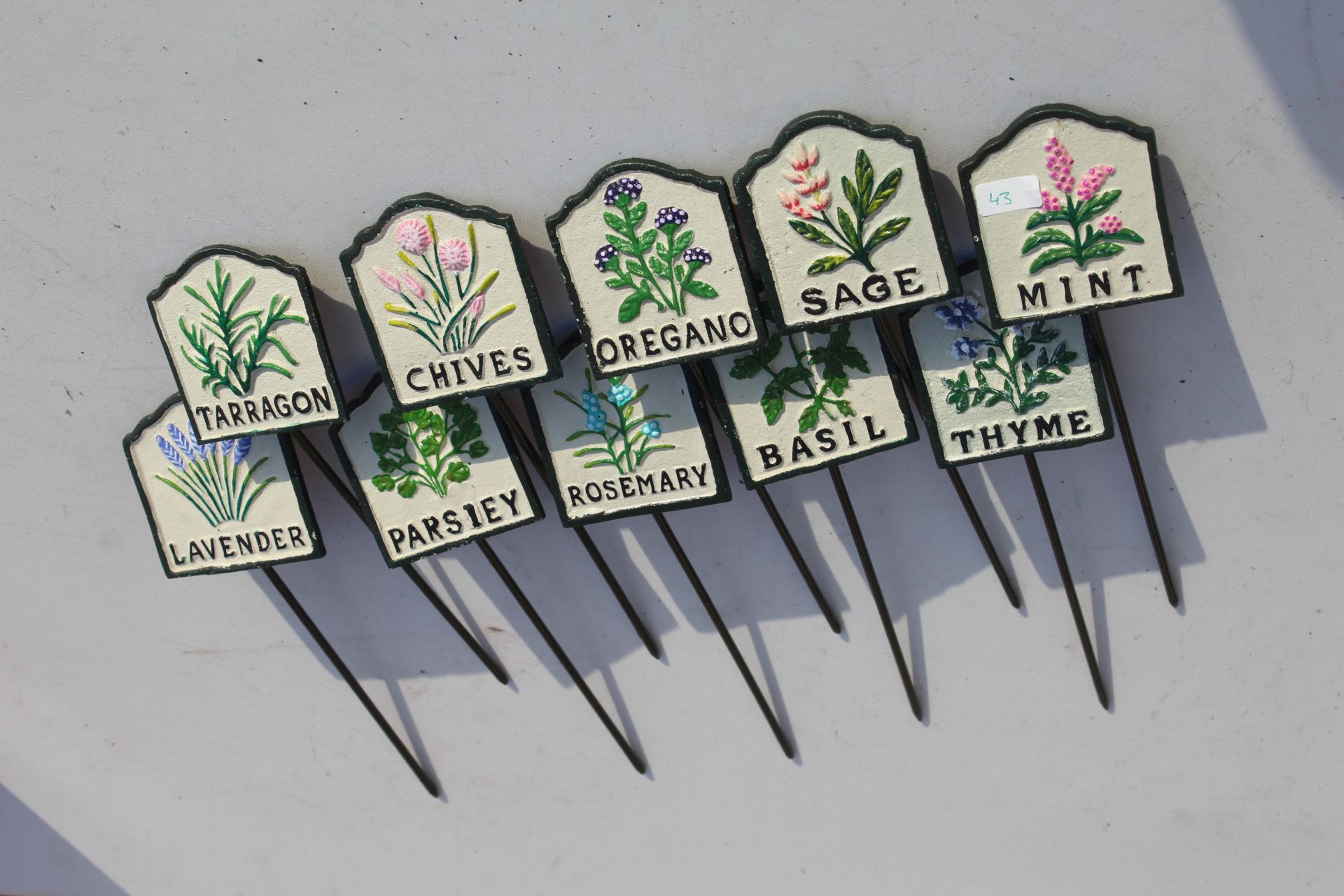 10x painted herbs signs. V