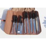 9 pce Knife set in bag. V