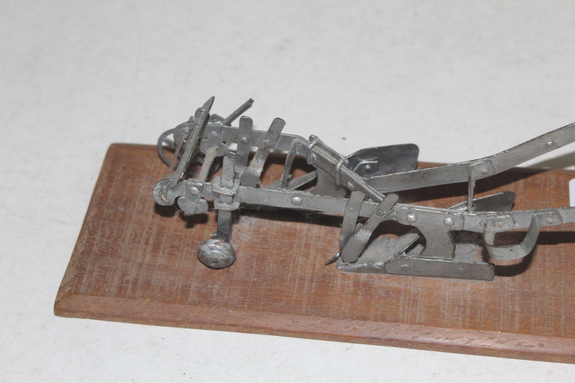 Model of a two furrow horse plough on a plinth. - Image 5 of 5