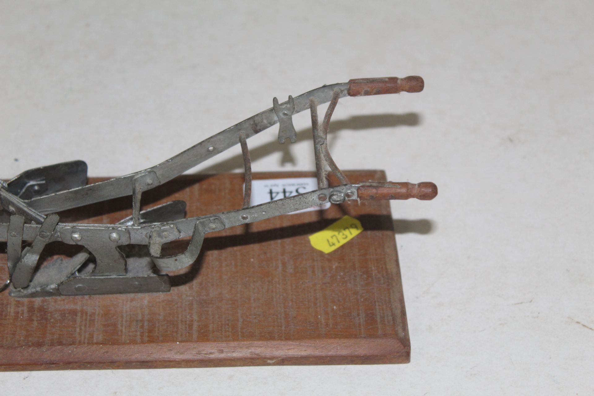 Model of a two furrow horse plough on a plinth. - Image 4 of 5