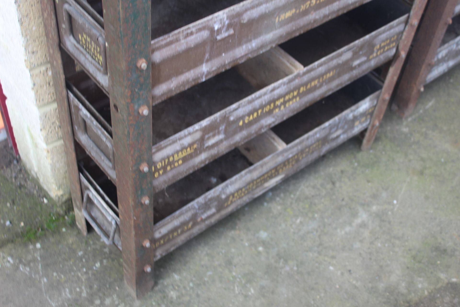 Workshop storage unit made from ammunition boxes. - Bild 3 aus 3