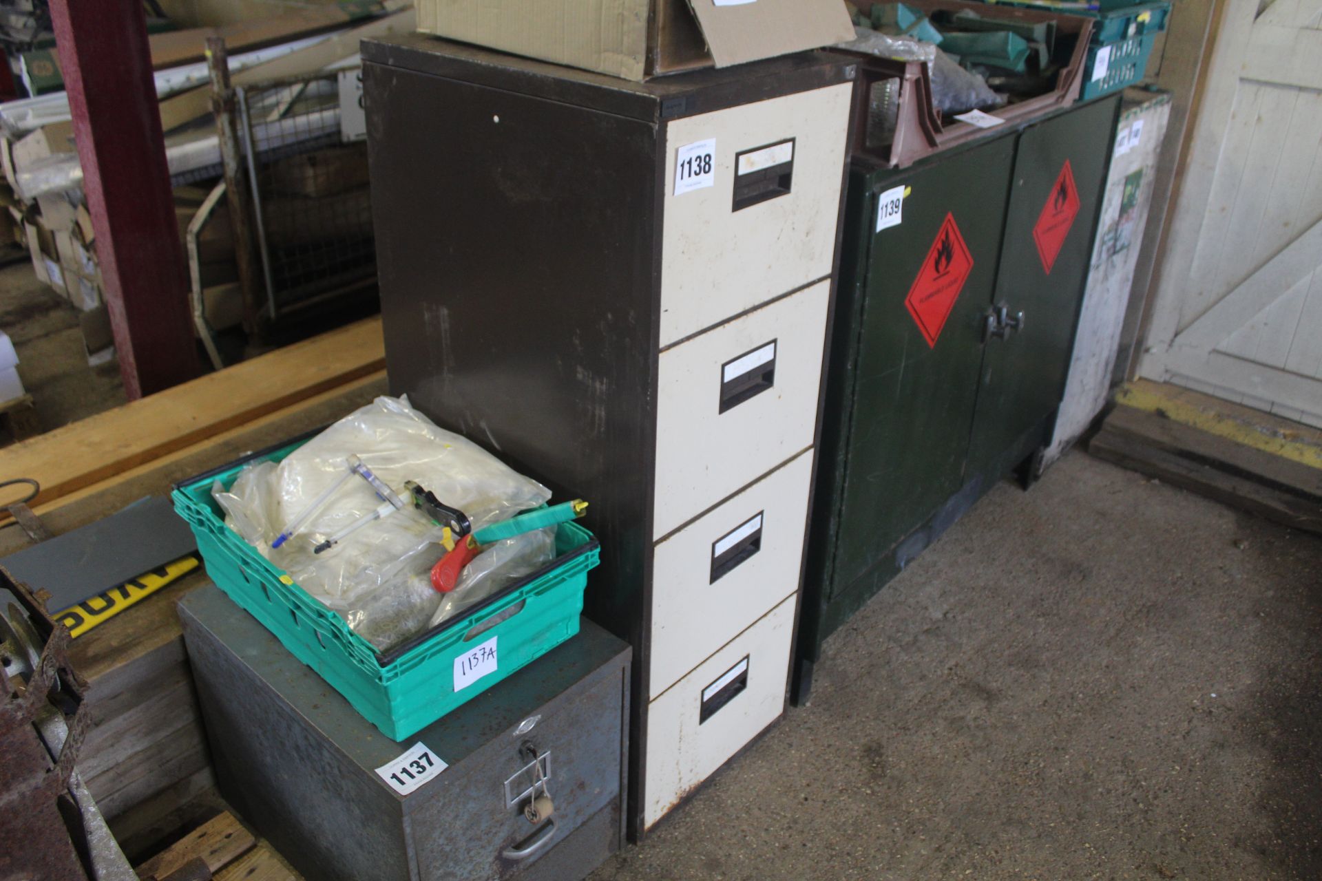 Four drawer filing cabinet.  V