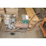 JLO-Rockwell, Germany c. 200A, two stroke engine driven portable welder on trolley. V