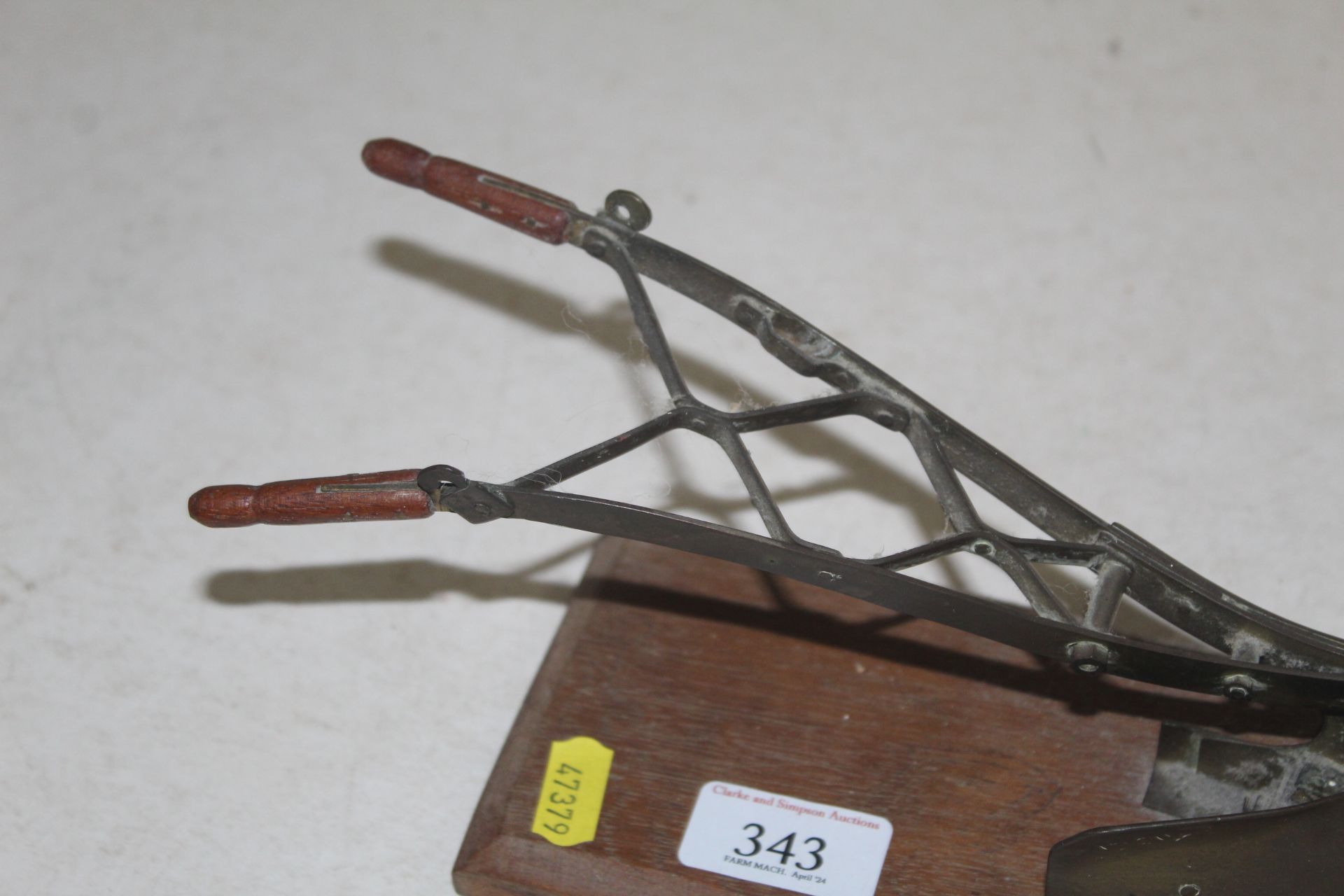 Model of a horse plough on a plinth. - Image 2 of 5