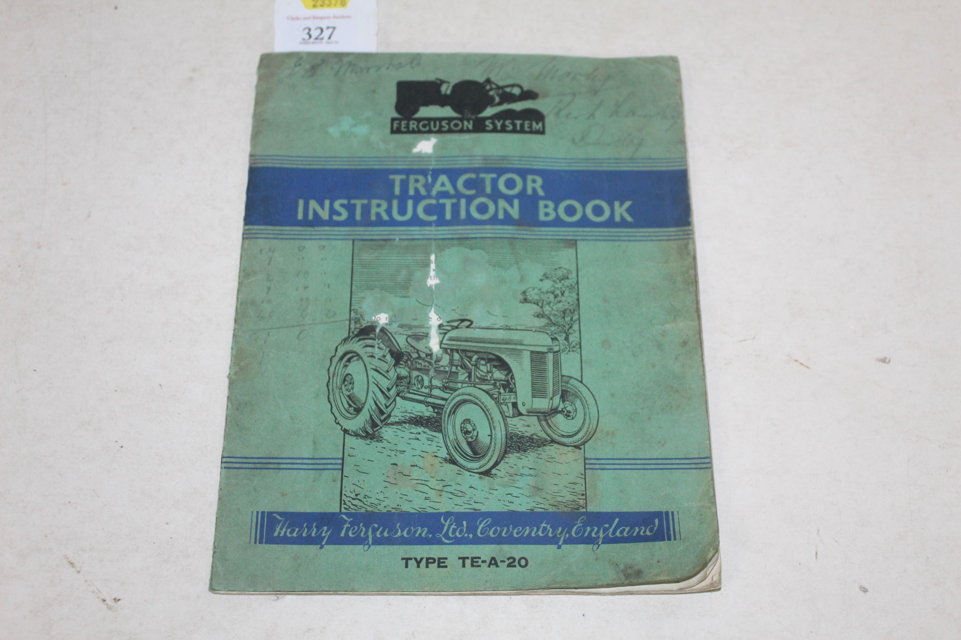 Ferguson TEA20 Tractor Operators Manual.