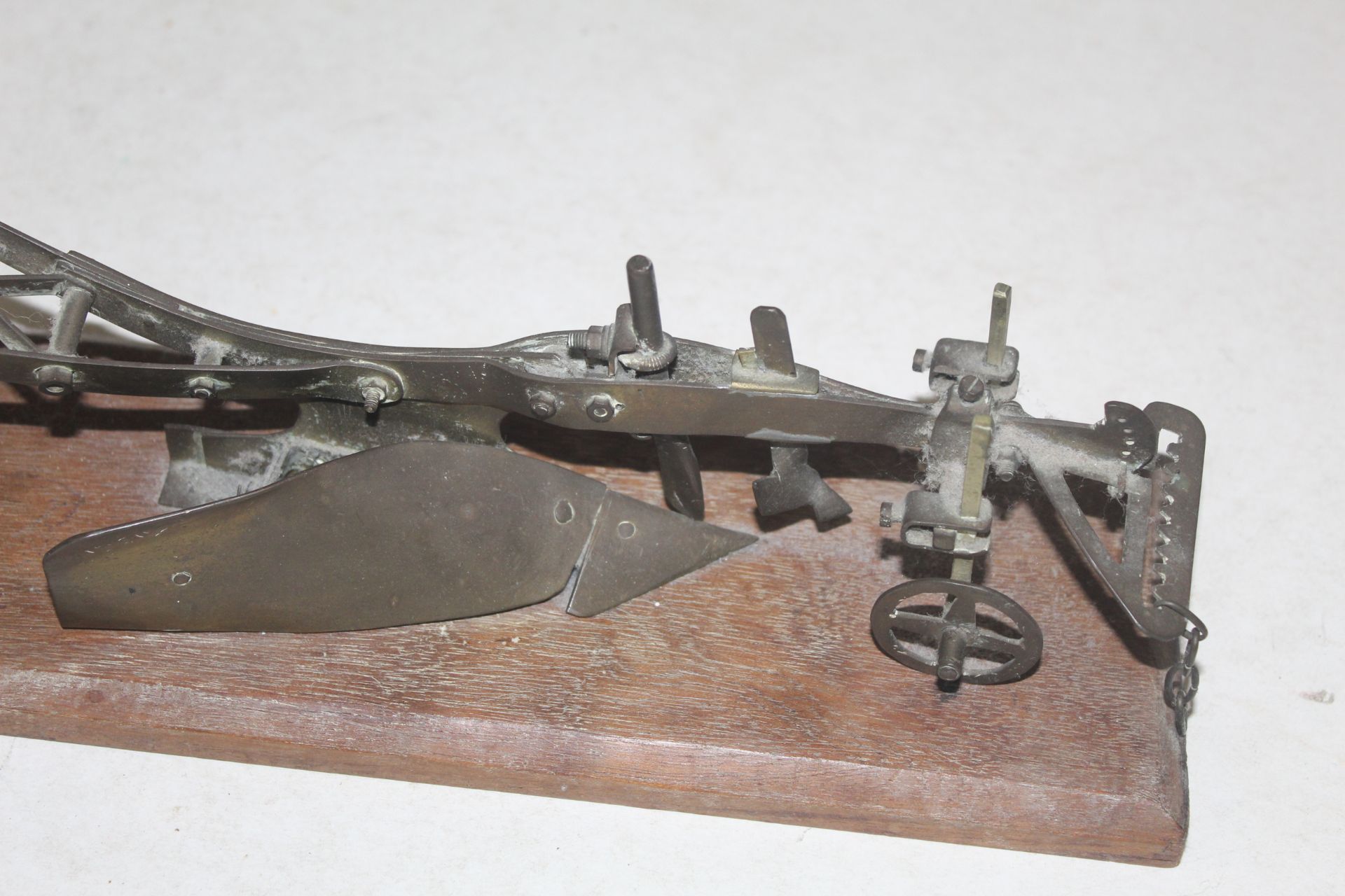 Model of a horse plough on a plinth. - Image 3 of 5