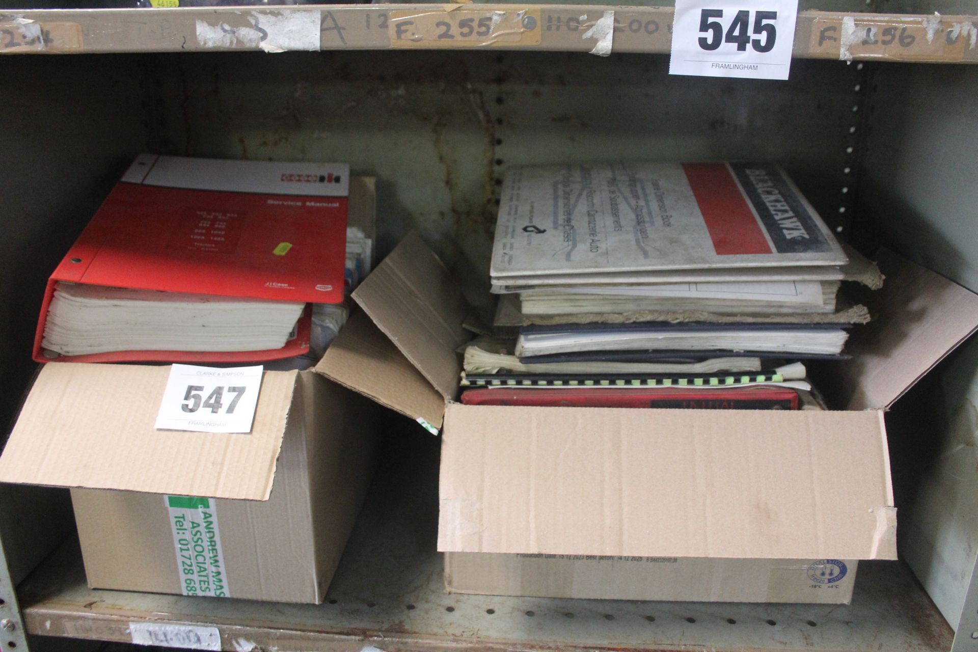2x boxes of machinery and other manuals. V