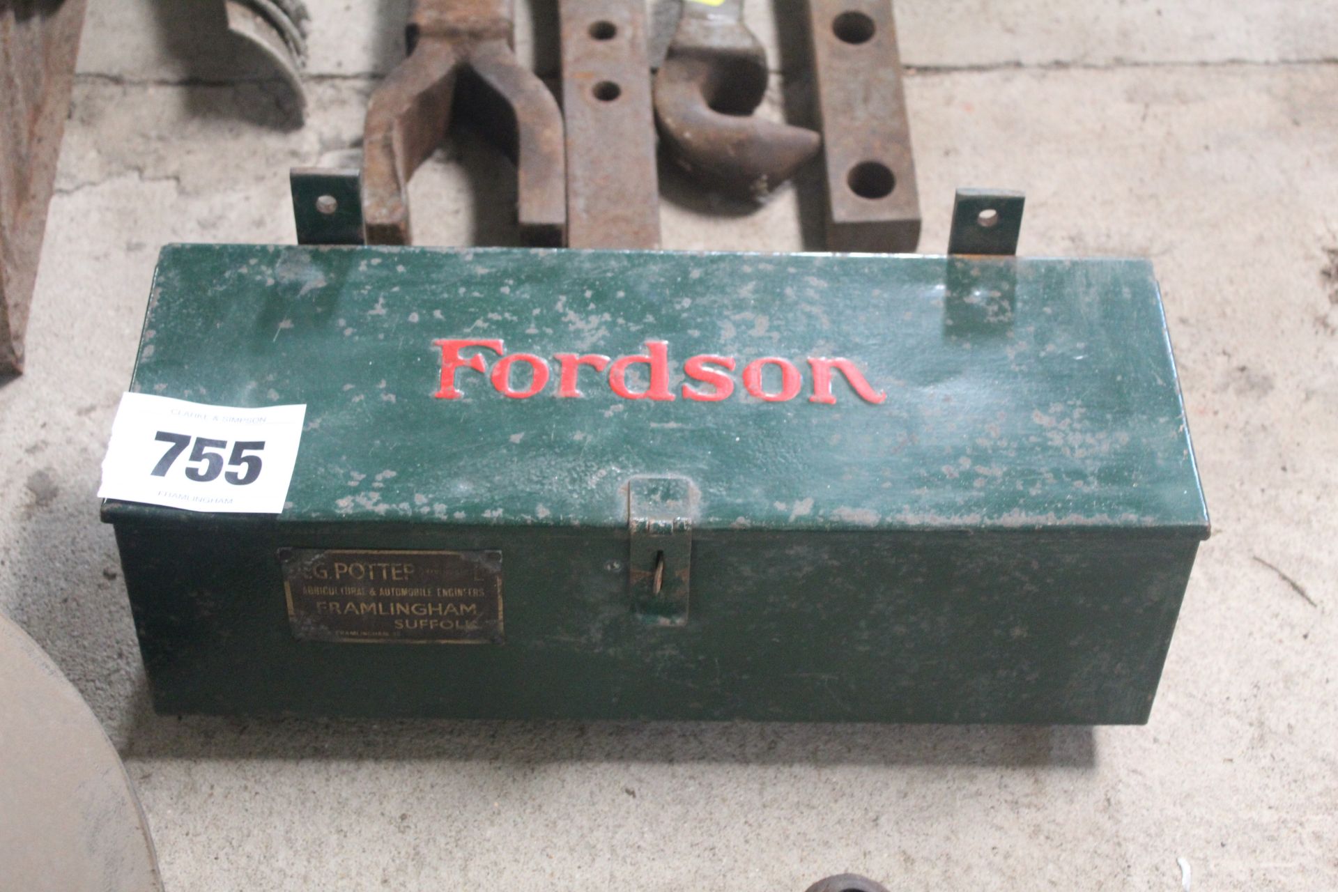 Fordson E27N toolbox.