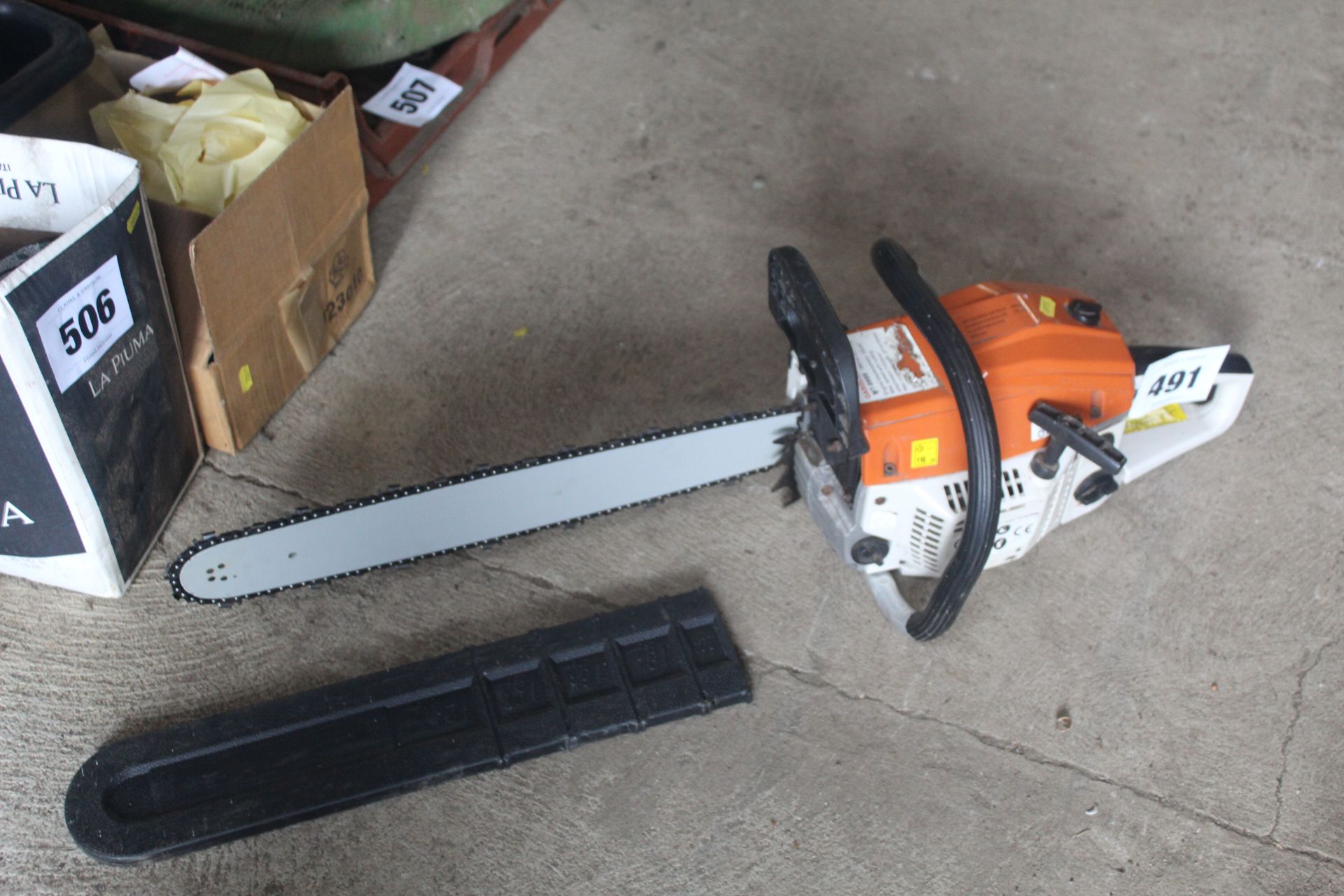 Petrol chainsaw.