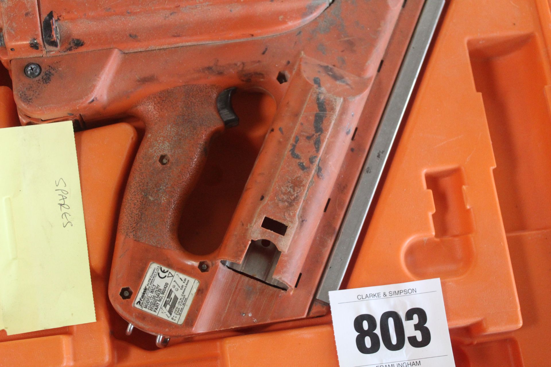 Paslode mail gun. For spares or repair. - Image 3 of 5