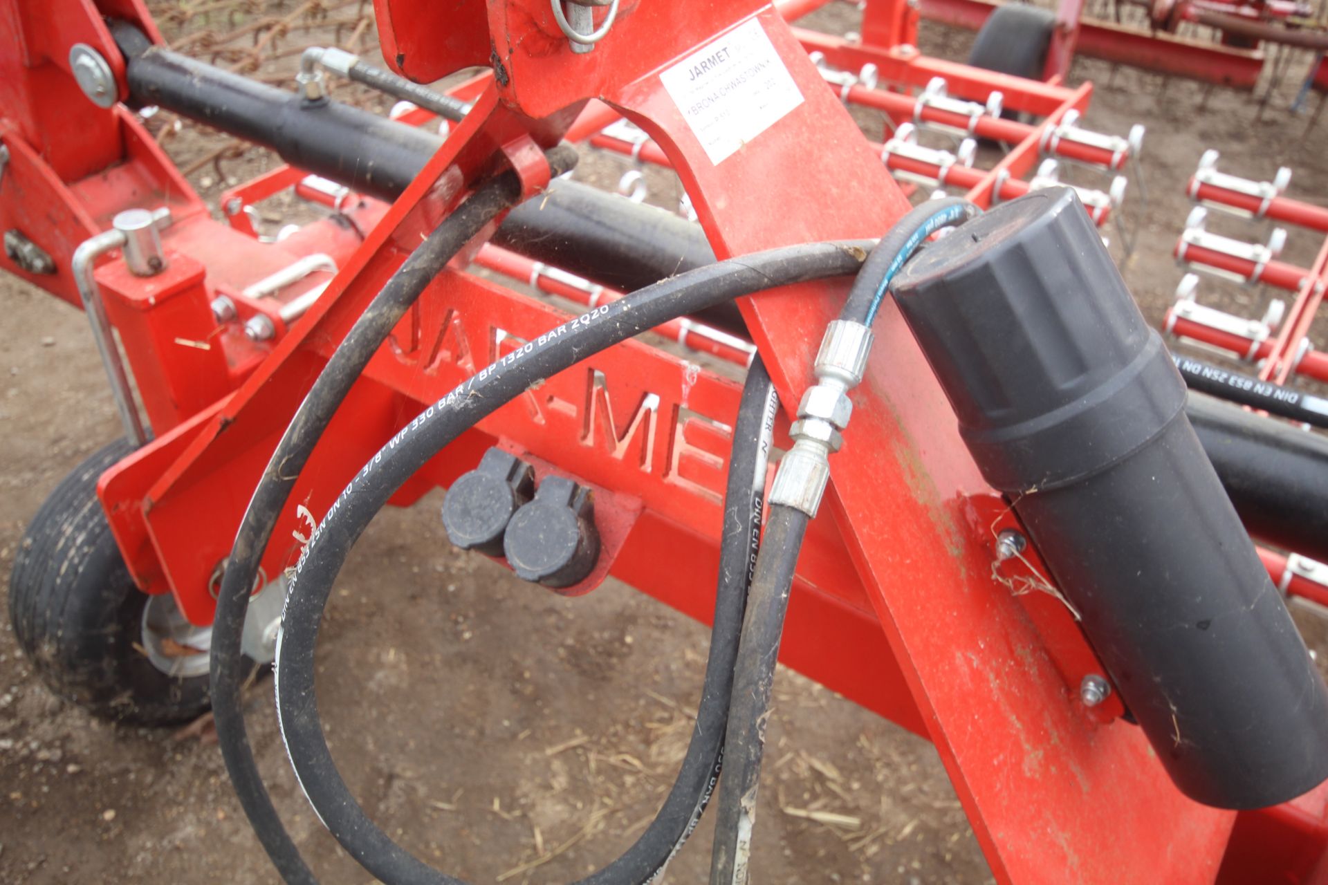 Jarmet 6m hydraulic folding grass harrow. - Image 4 of 16