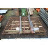 Pair of metal/ mesh gates. Approximately 3m x 1.8m. With posts (cut at ground level).