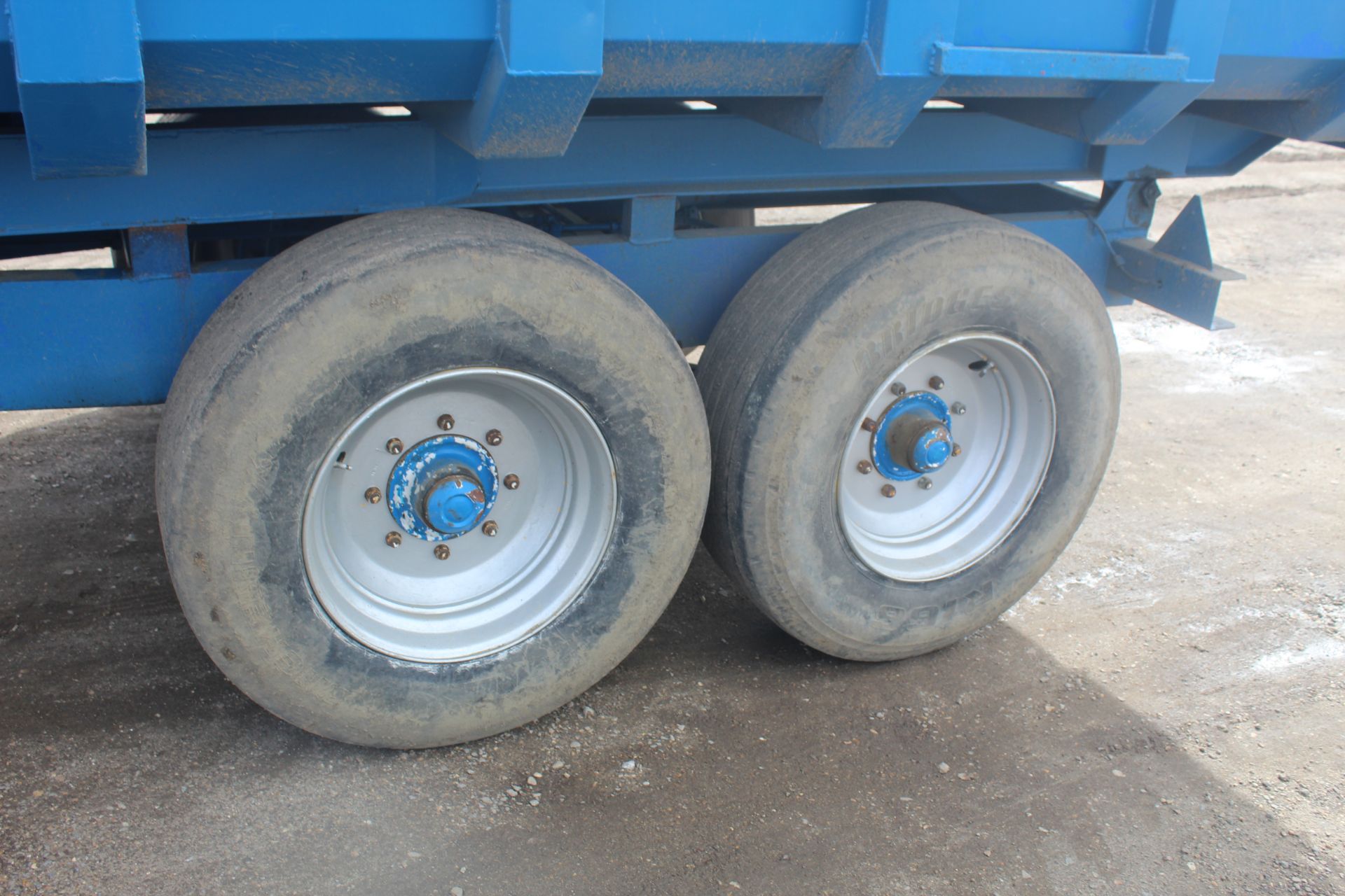 AS Marston 12T twin axle tipping trailer. With super single wheels and tyres and roll over sheet. - Image 11 of 50