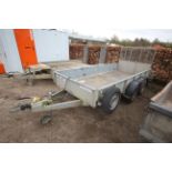 Ifor Williams GD125 MK3 12ft x 5ft twin axle general purpose trailer. With full width ramp. Key