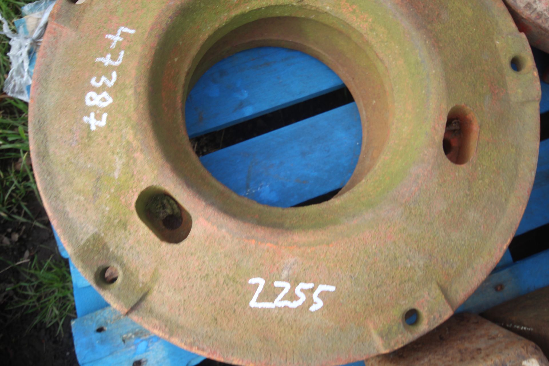 2x Fordson rear starter wheel weights. - Image 3 of 4