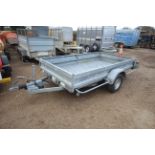 Lider 1T 10ft x 5ft 6in single axle tilt bed trailer. With brakes, bolt on sides, recent new tyres