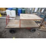 4 wheel yard trolley.