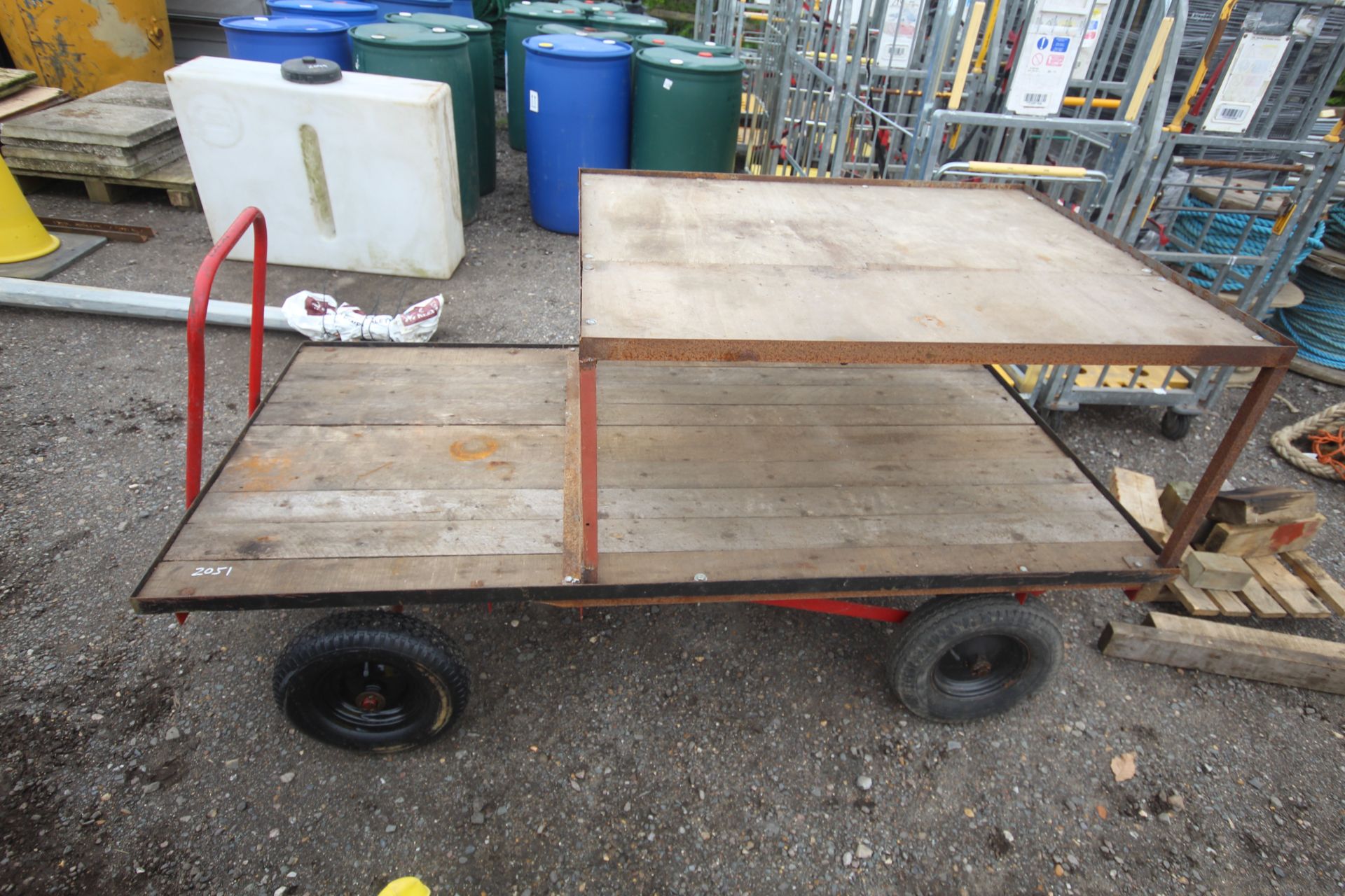 4 wheel yard trolley.