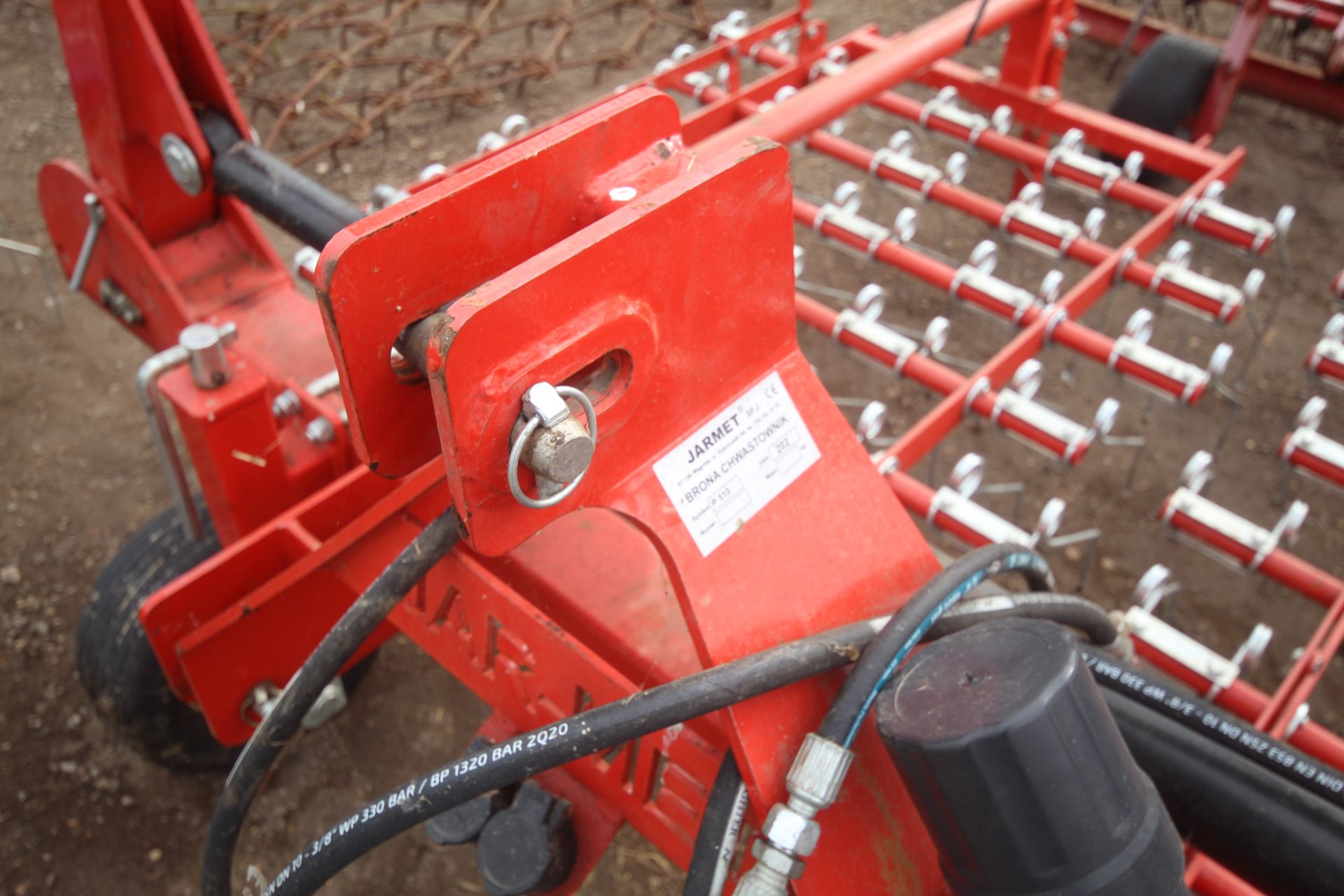 Jarmet 6m hydraulic folding grass harrow. - Image 2 of 16