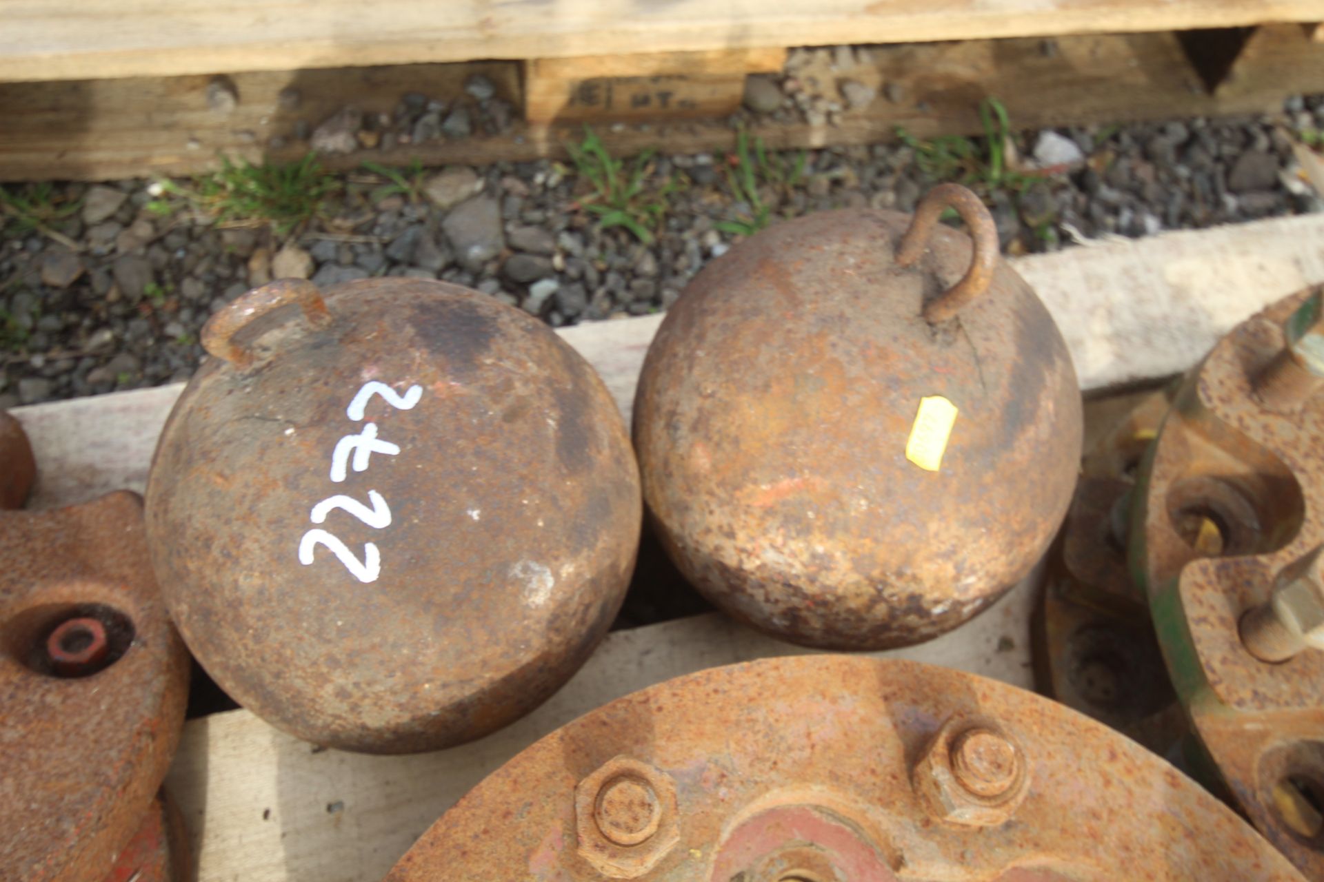2x antique bellows weights.