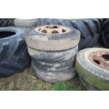 4x various trailer wheels and tyres.