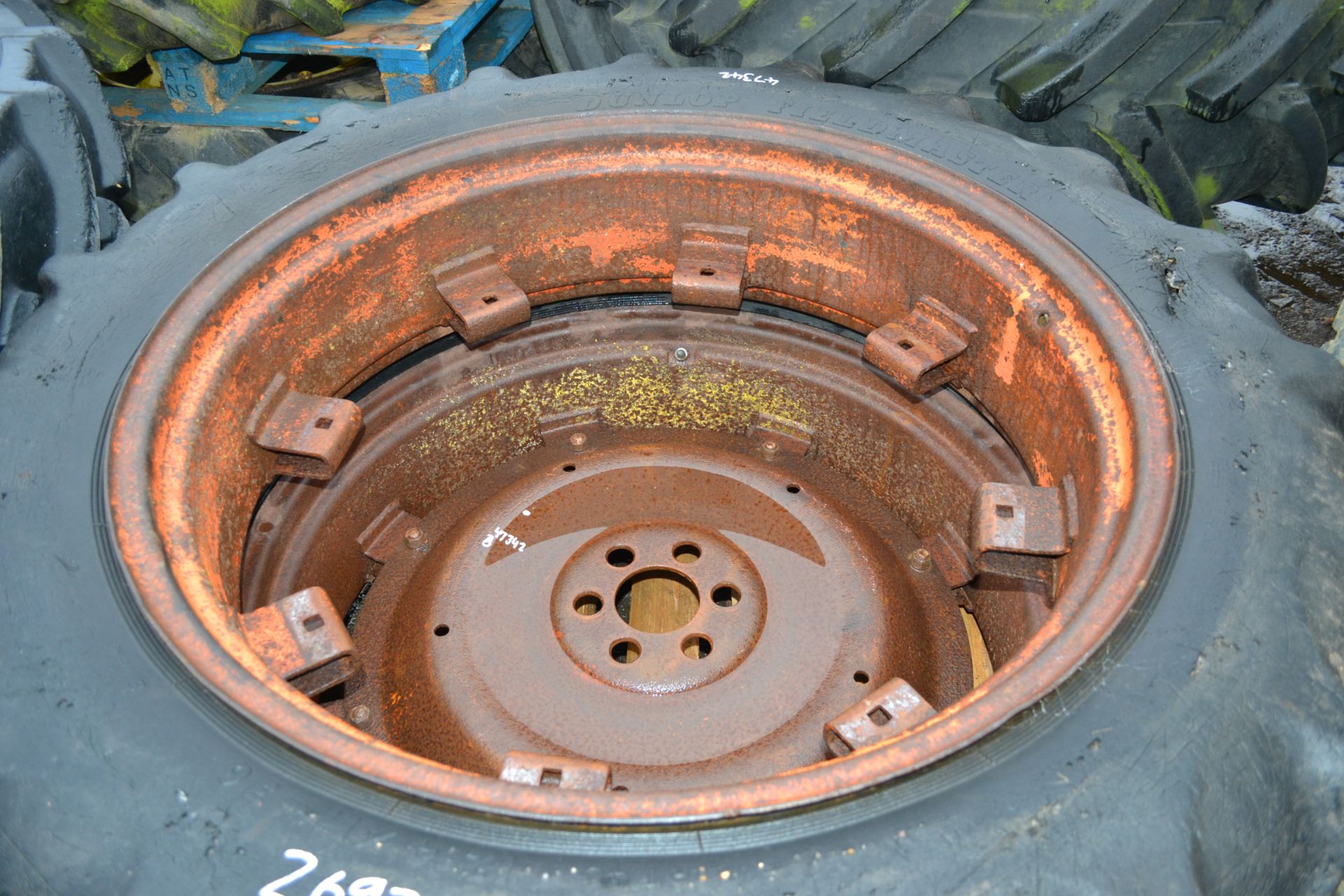2x Fordson Major rear wheels and tyres. - Image 3 of 3