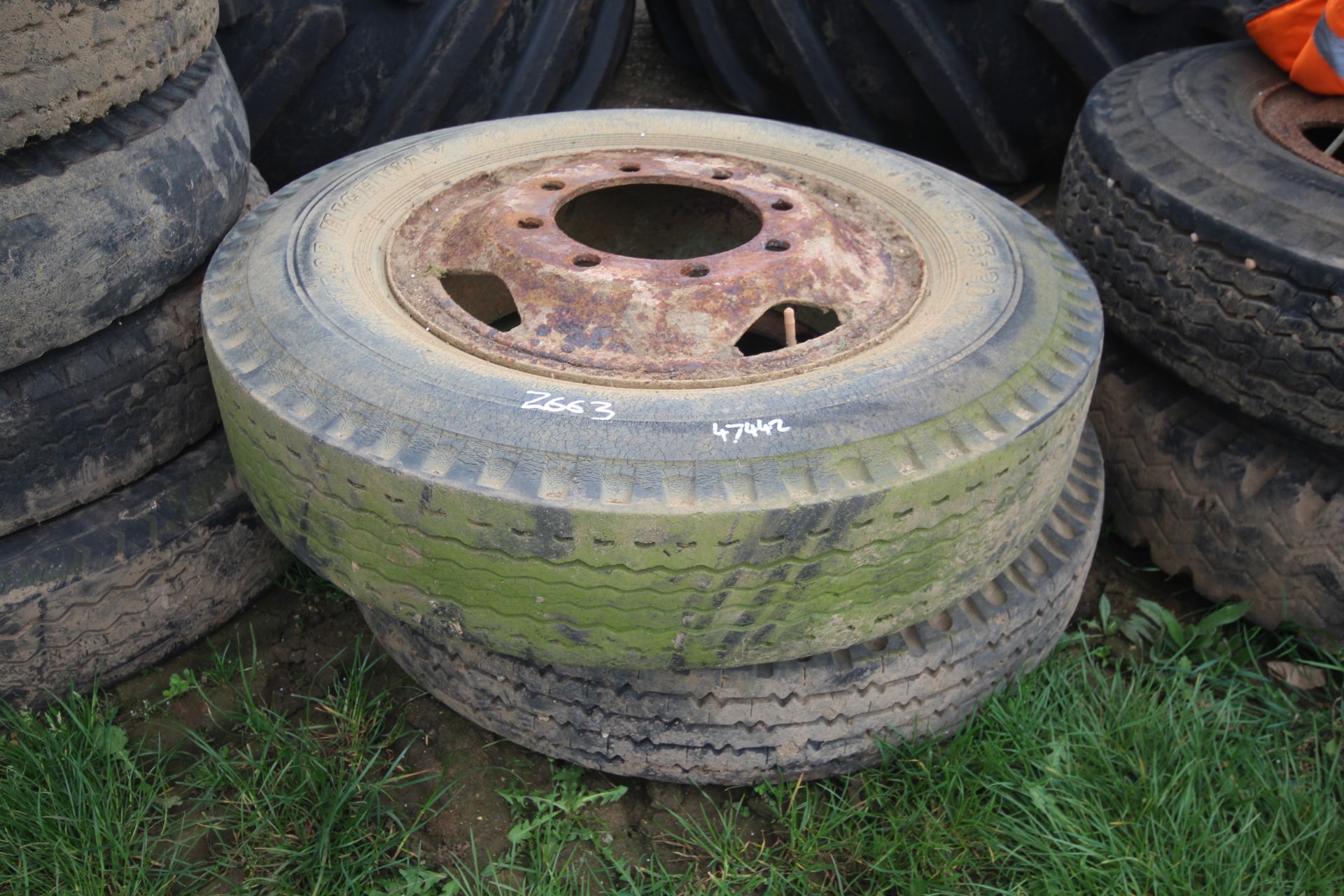 2x various trailer wheels and tyres. - Image 2 of 4