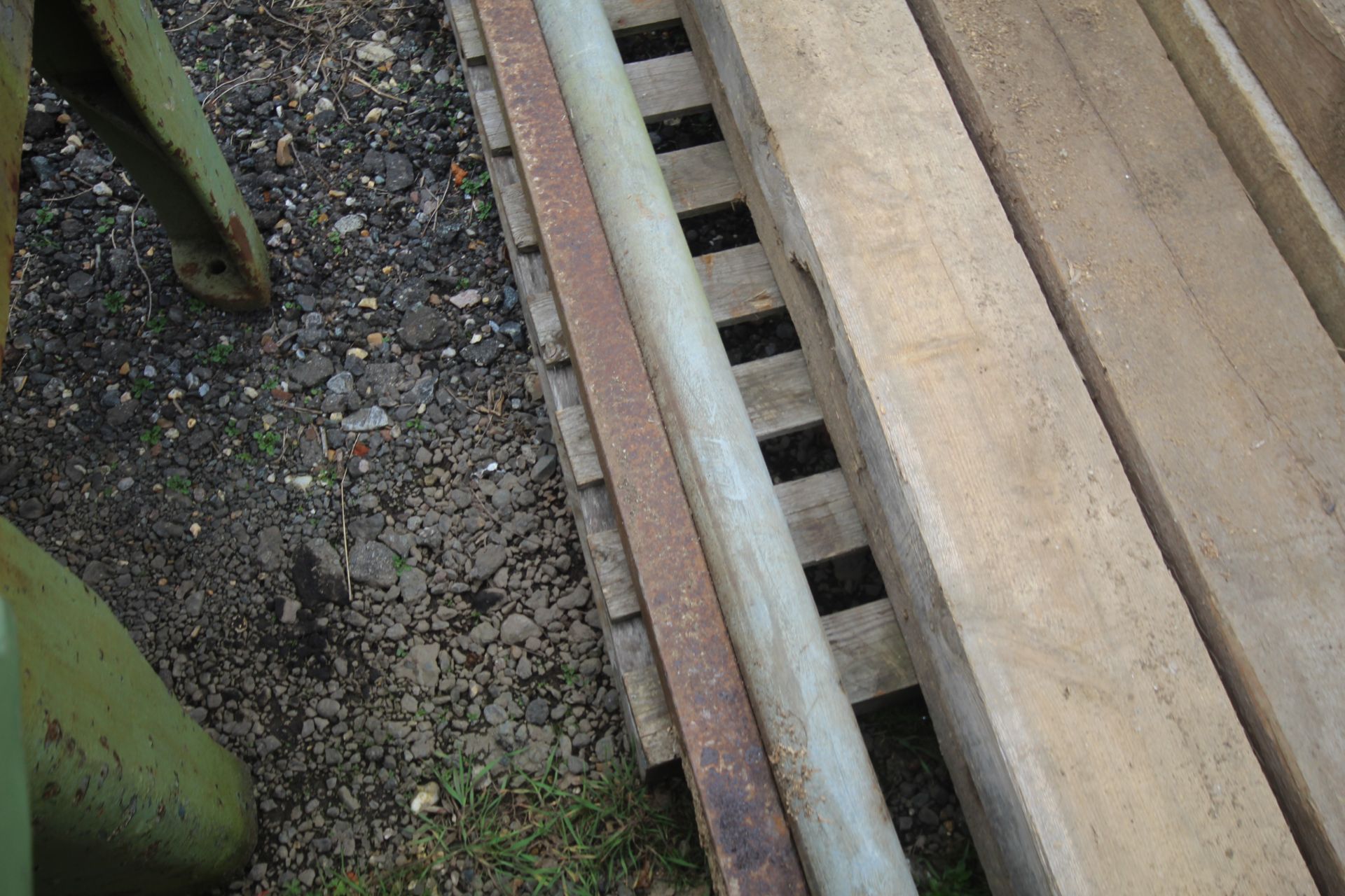 Large galvanised pipe and box section steel. V - Image 5 of 7