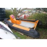 Mir 17ft rib. With fibreglass hull, consol and seat. No trailer, outboard or steering.