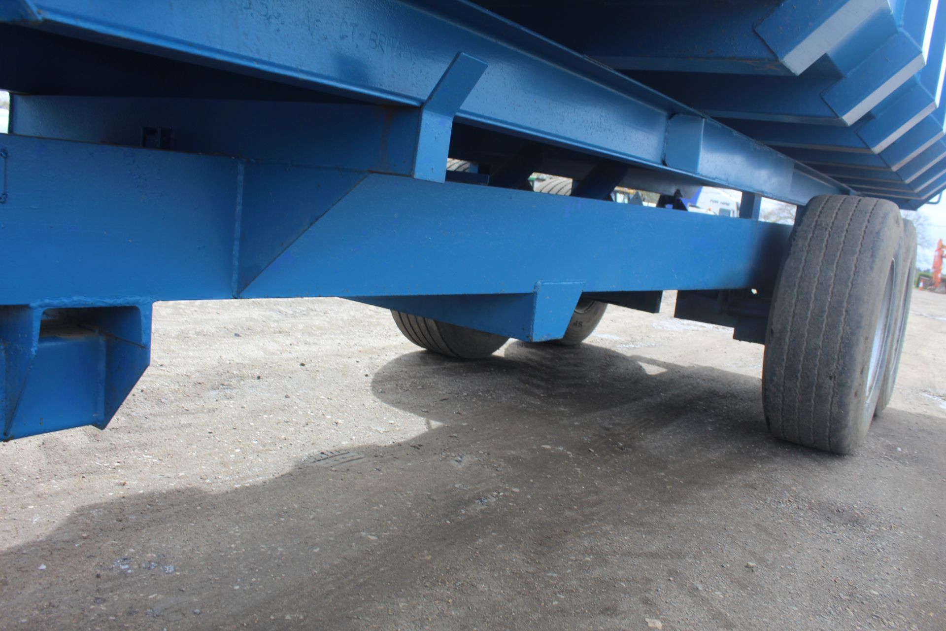 AS Marston 12T twin axle tipping trailer. With super single wheels and tyres and roll over sheet. - Image 10 of 50