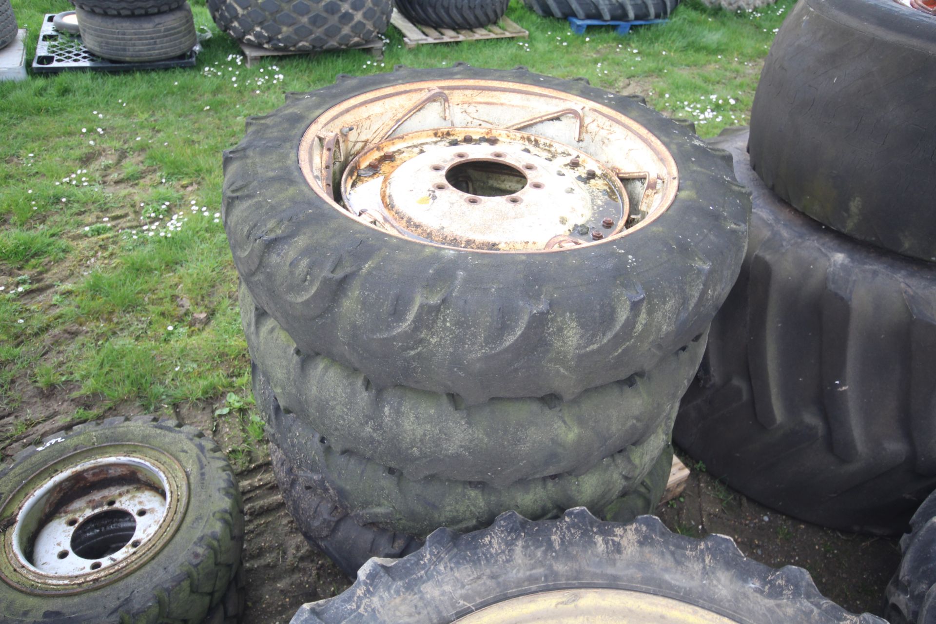 Bateman row crop wheels and tyres. With adjustable - Image 2 of 3
