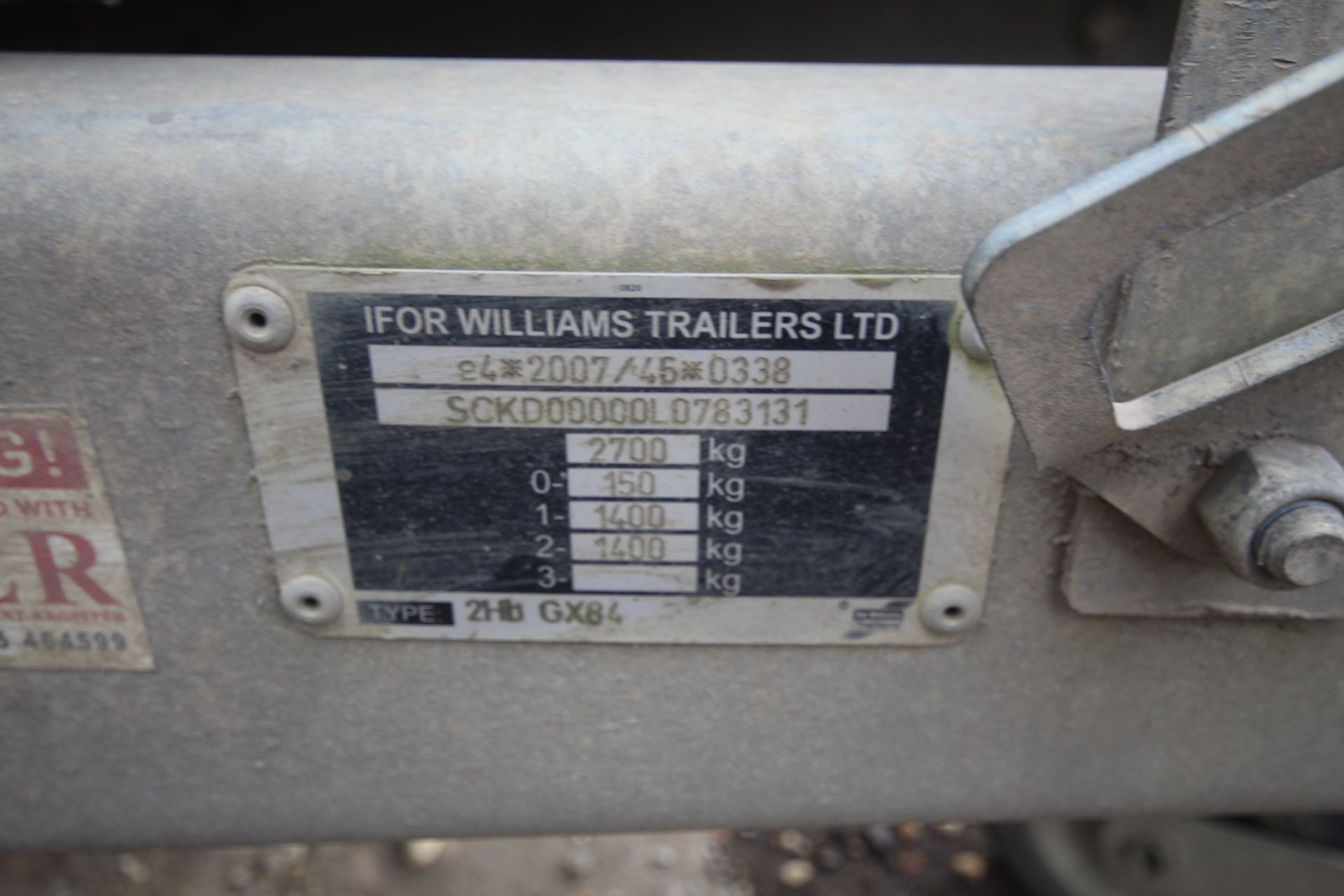 Ifor Williams GX84 8ft x 4ft twin axle plant trailer. With full width ramp. For sale on behalf of - Image 32 of 32